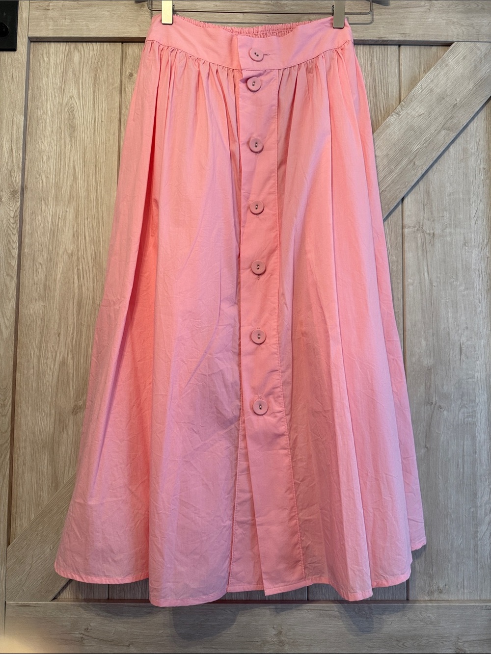 Hermoza x Julia Berolzheimer collaberation Pink Button-Front Maxi Skirt - Picture 1 of 3